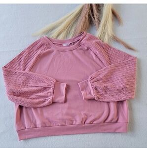 KAKTUS Women Casual Long Sleeve Sweatshirt, Autumn/Winter Fall Color Pink Size L